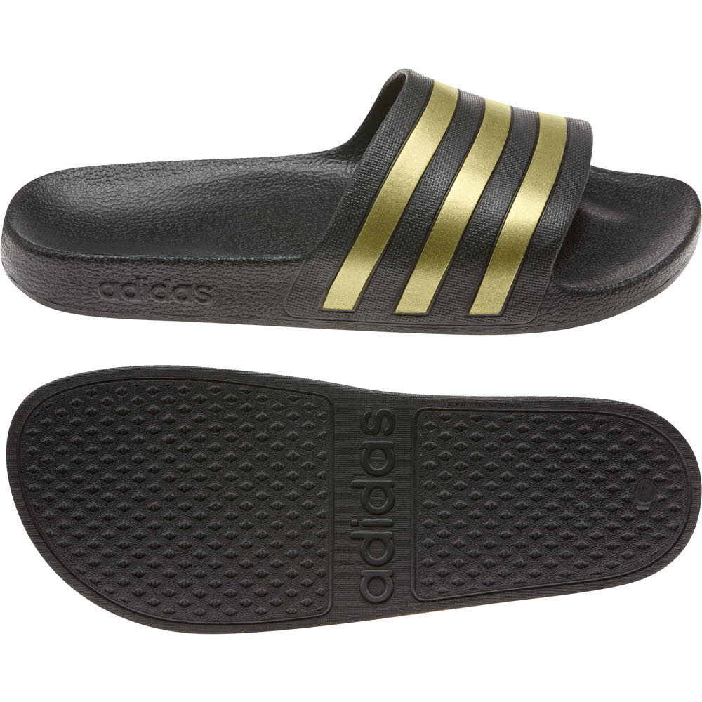 Adidas Damen Badeschuhe ADILETTE AQUA,CBLACK/GOLDMT/CBLACK